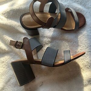 Market & Spruce Navy and Brown Striped Sandals- StitchFix